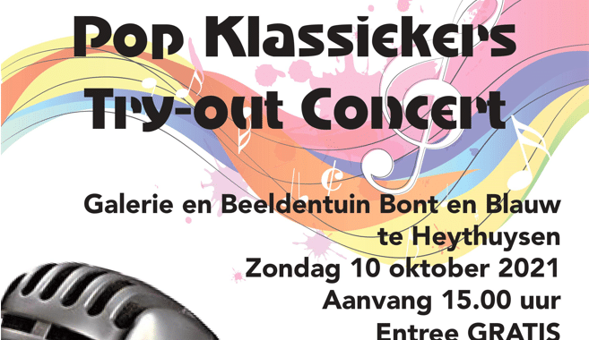 10 oktober Popklassiekers try-out concert